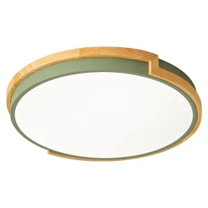 1-Light Imitation Wood Acrylic Creative LED Flush Mount Lighting