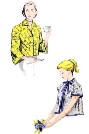 1949 Vintage Butterick 5103 Bed Jacket Sewing Pattern