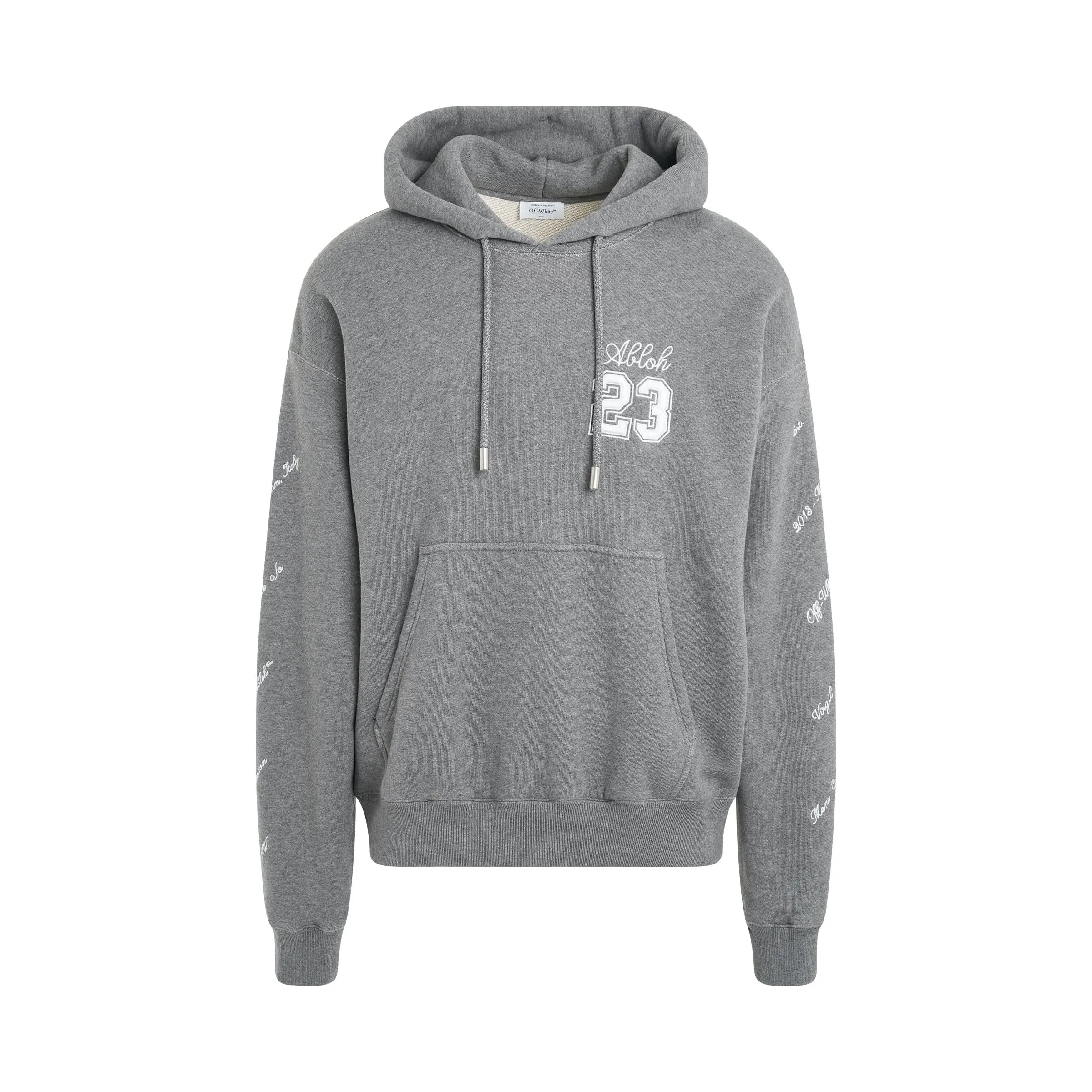 23 Logo Skate Hoodie in Melange Grey/White