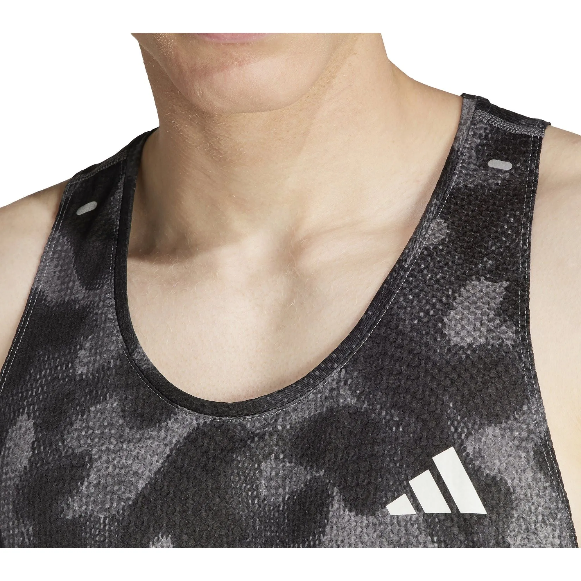 adidas Own The Run 3 Stripes Mens Running Vest - Grey