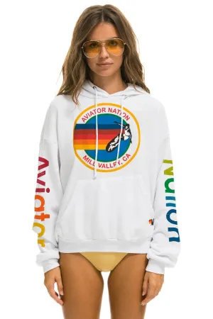 AVIATOR NATION MILL VALLEY RELAXED PULLOVER HOODIE - WHITE