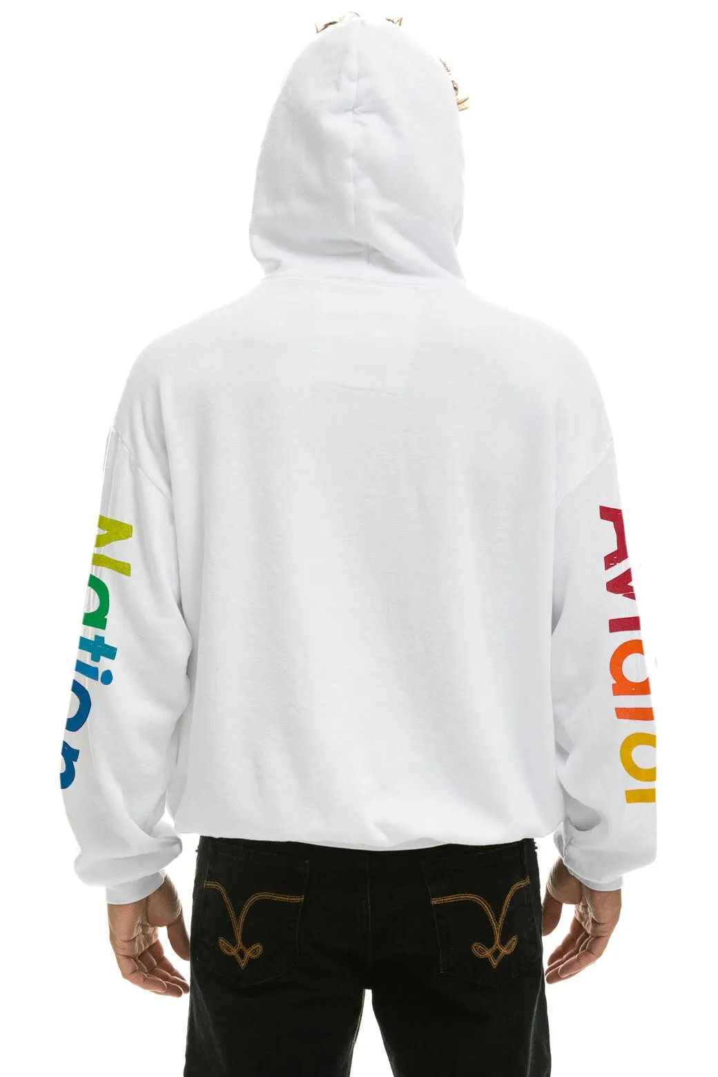 AVIATOR NATION MILL VALLEY RELAXED PULLOVER HOODIE - WHITE