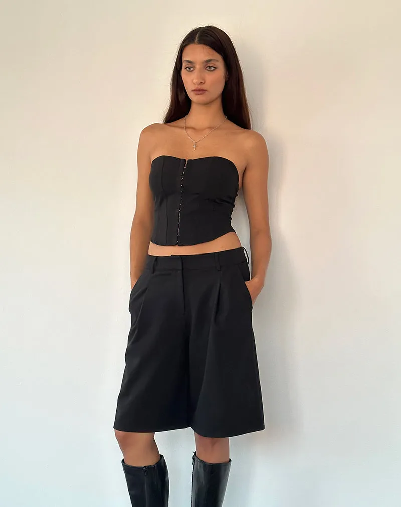 Ayna Longline Shorts in Tailoring Black