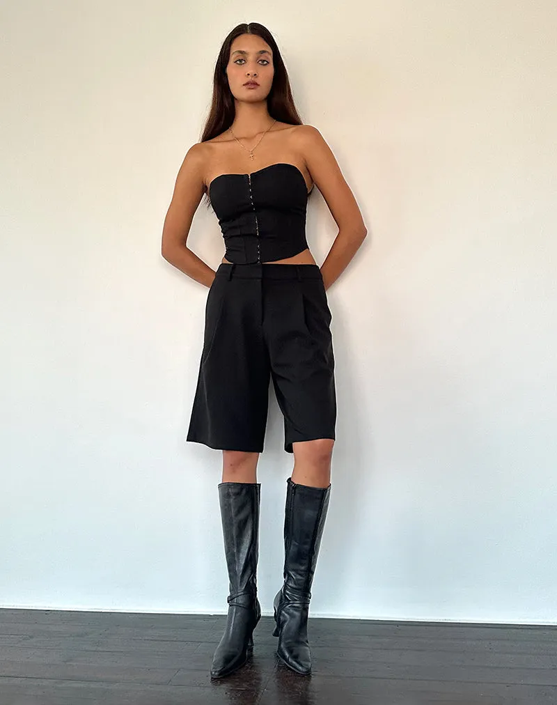 Ayna Longline Shorts in Tailoring Black