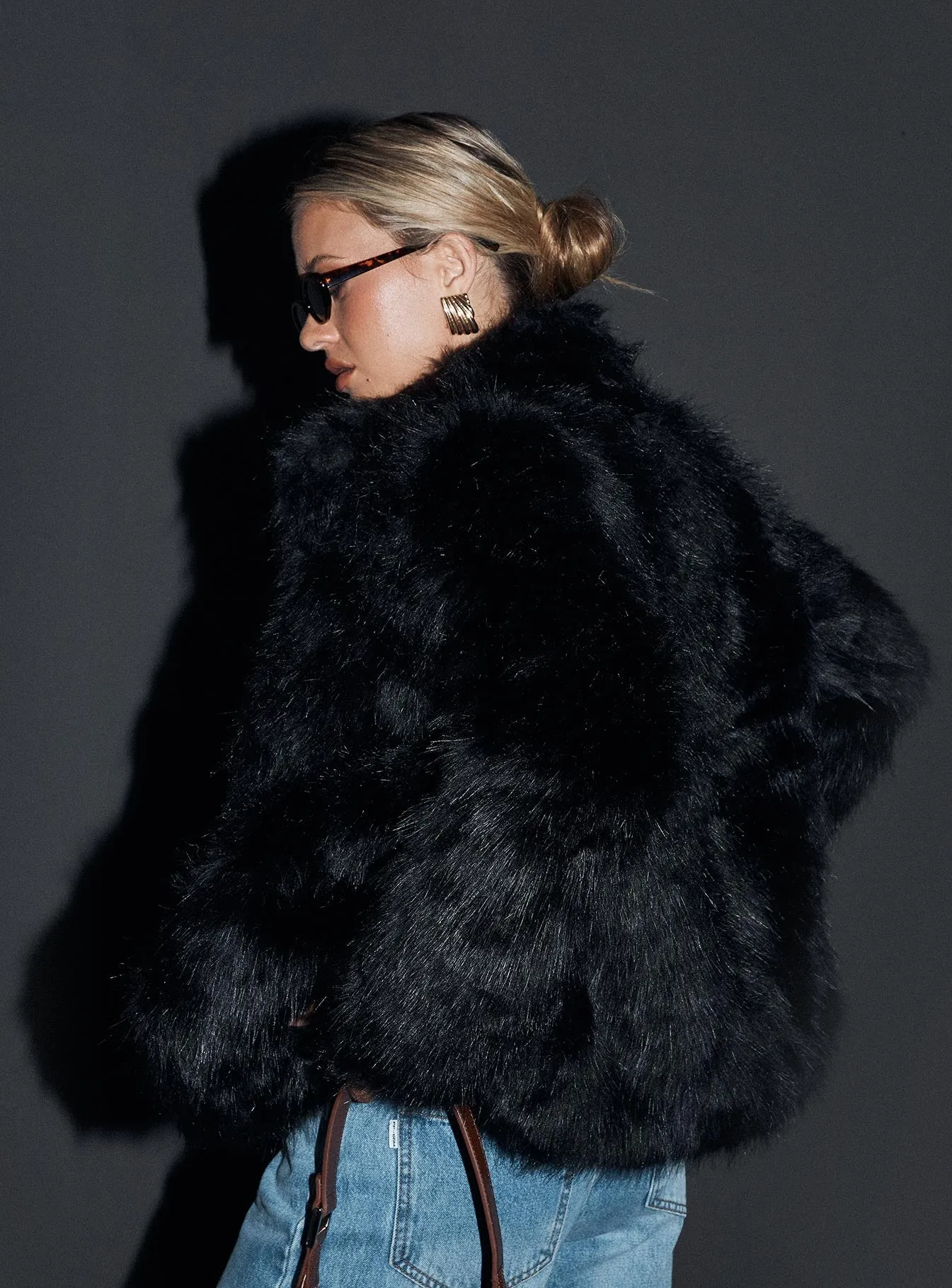 Bada Bing Faux Fur Jacket Onyx