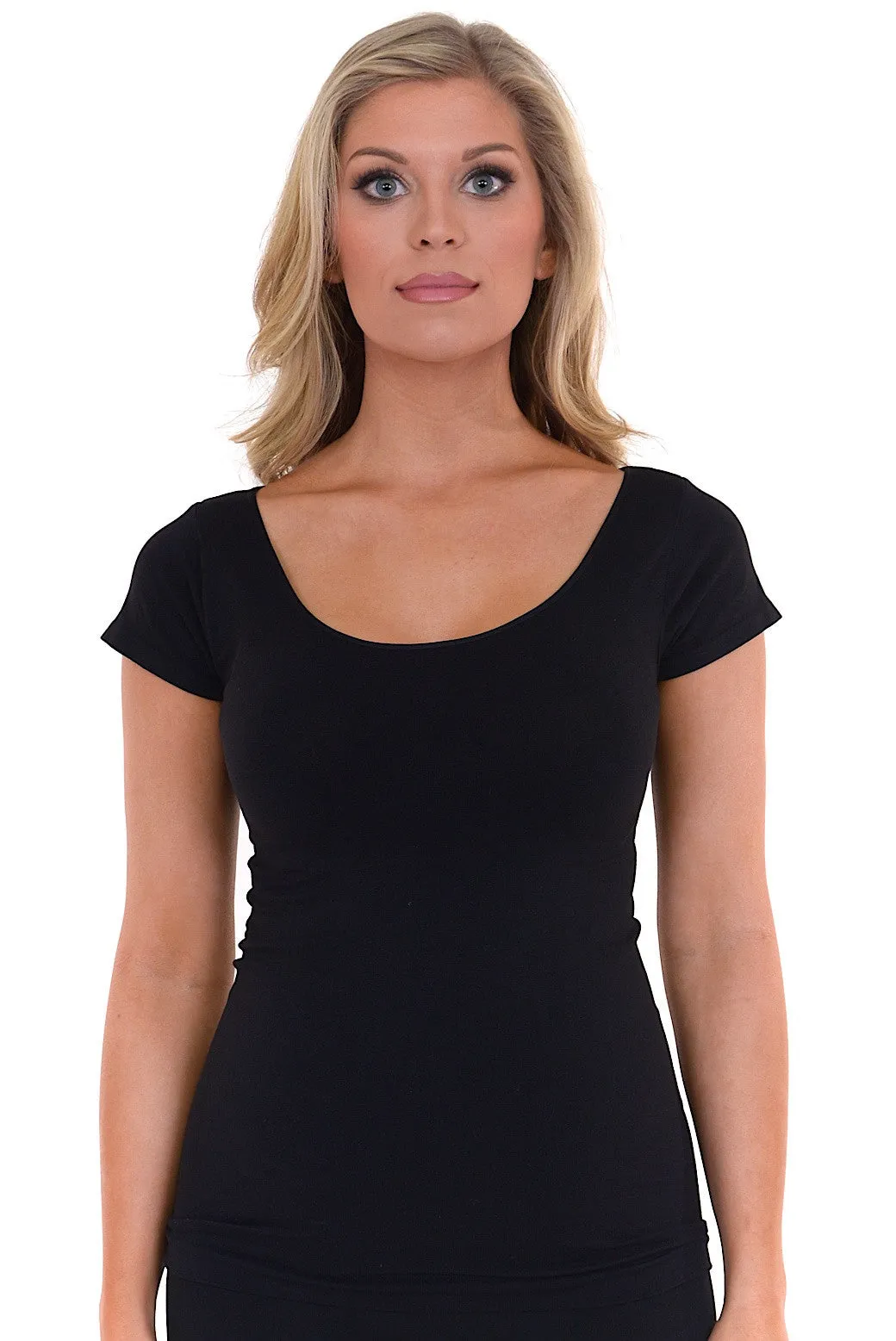 Basic Seamless Scoop Neck Tops