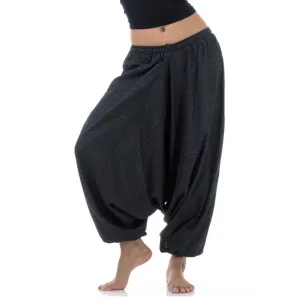 Black Sand Women's Pinstripe Drop Crotch Harem Pants