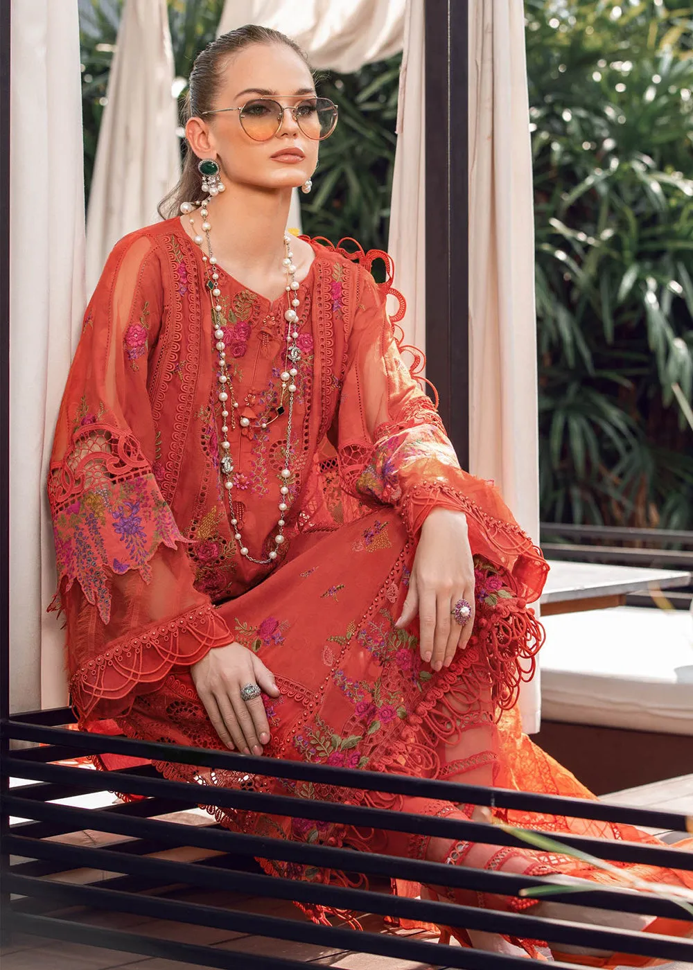 Brunt Orange Embroidered Suit - Maria B Lawn Eid Collection 2023 - EL-23-03