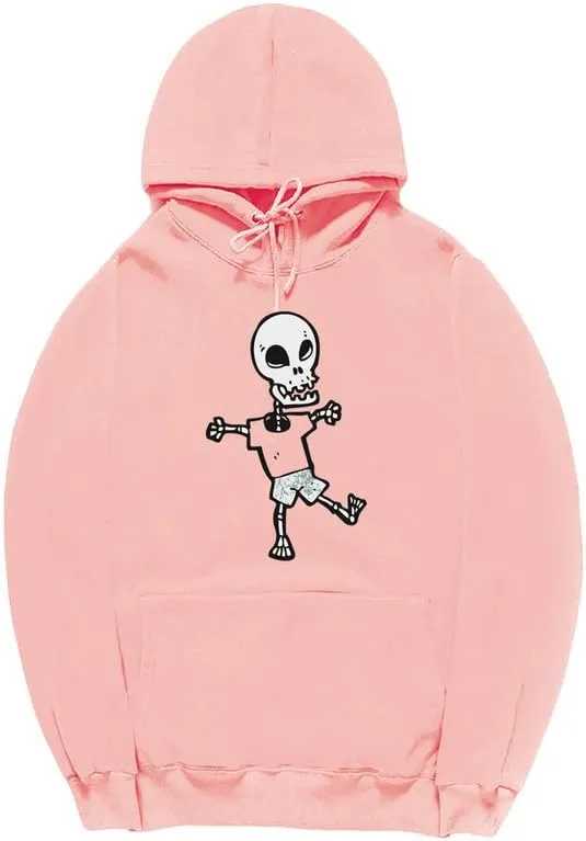 CORIRESHA Halloween Skull Hoodie Long Sleeve Drawstring Kangaroo Pocket Funny Sweatshirt