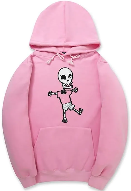 CORIRESHA Halloween Skull Hoodie Long Sleeve Drawstring Kangaroo Pocket Funny Sweatshirt