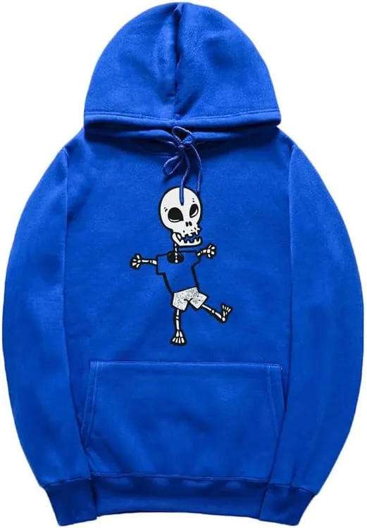 CORIRESHA Halloween Skull Hoodie Long Sleeve Drawstring Kangaroo Pocket Funny Sweatshirt