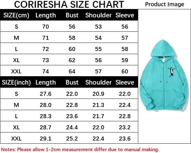 CORIRESHA Unisex Cat Lovers Zip Hoodie Long Sleeve Casual Cute Sweatshirt