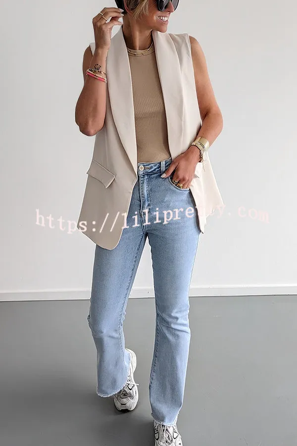 Create Headlines Pocketed Lapel Relaxed Blazer Vest