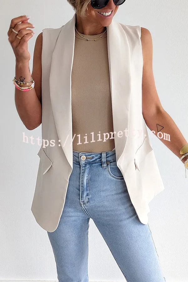 Create Headlines Pocketed Lapel Relaxed Blazer Vest