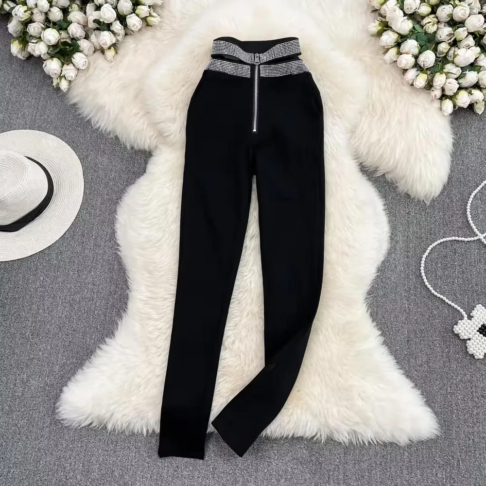 Diamonds High Waist Casual Pencil Pants | Women