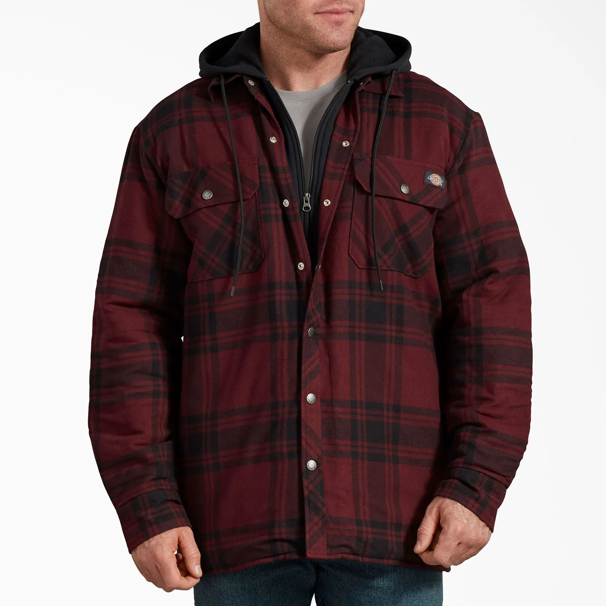 Dickies Men's Flannel Hooded Shirt Jacket