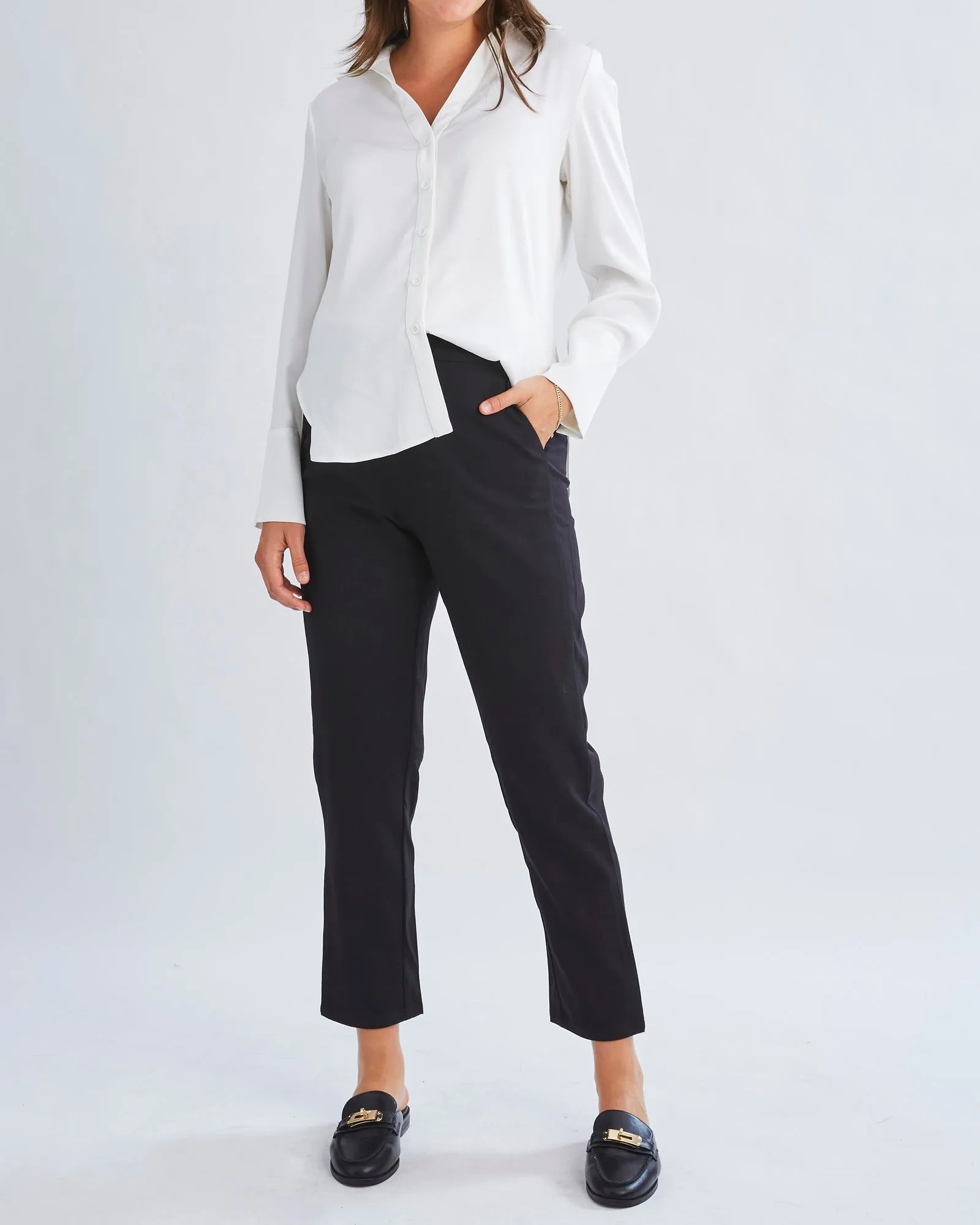 Donna High Waist Maternity Work Pants