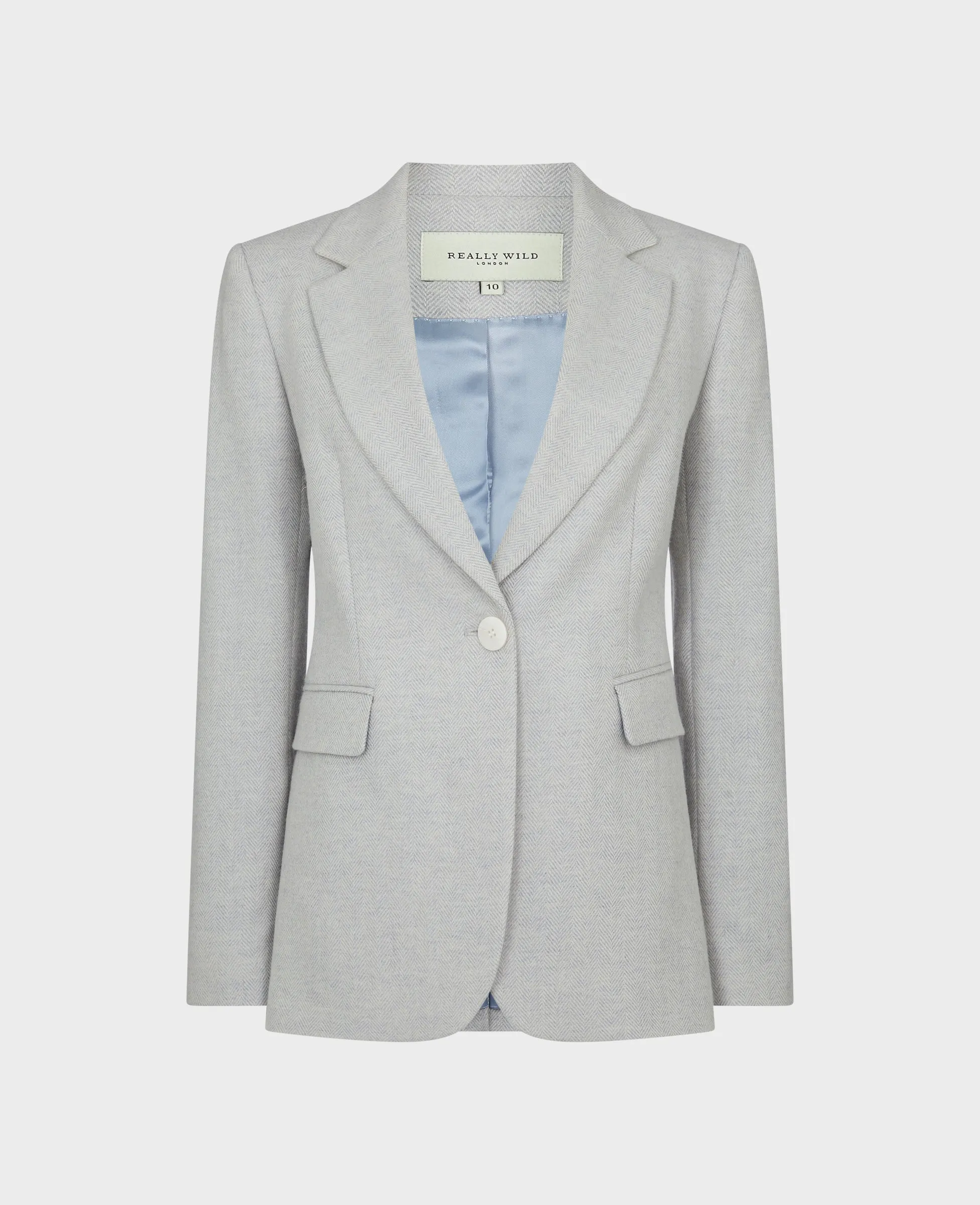 Elizabeth Herringbone Wool Blend Jacket