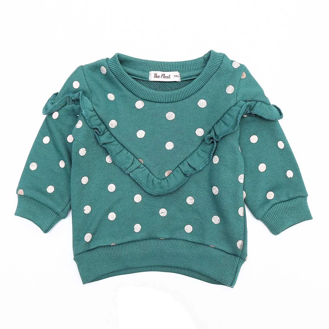 Enchanted Garden polka dots sweatshirt