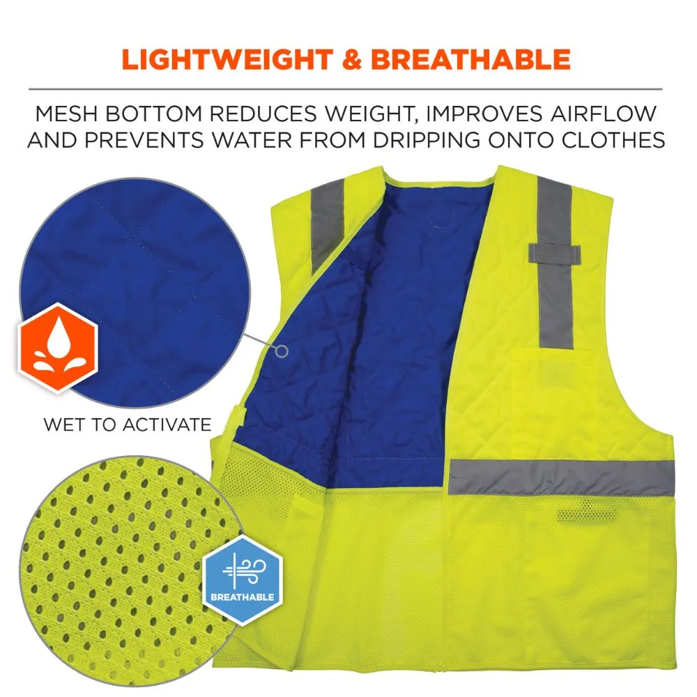 Ergodyne 12712 #6668 S Lime Class 2 Hi-Vis Safety Cooling Vest