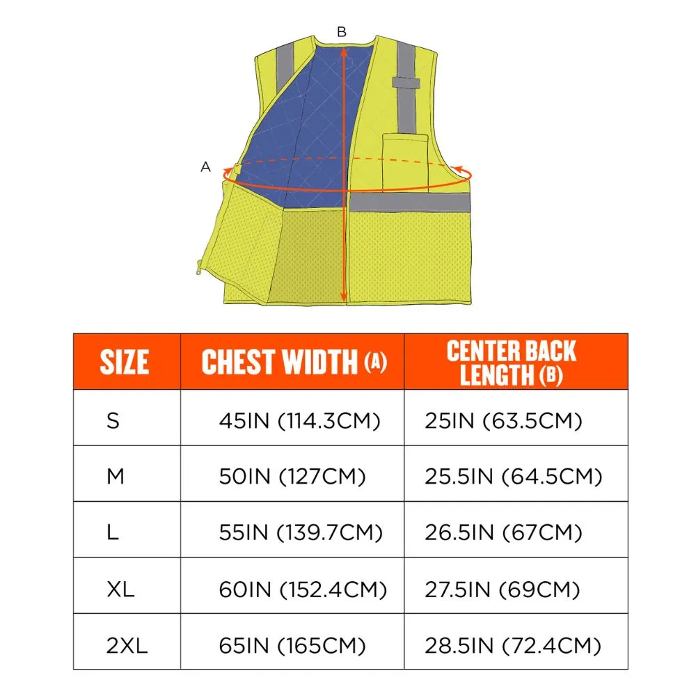 Ergodyne 12712 #6668 S Lime Class 2 Hi-Vis Safety Cooling Vest