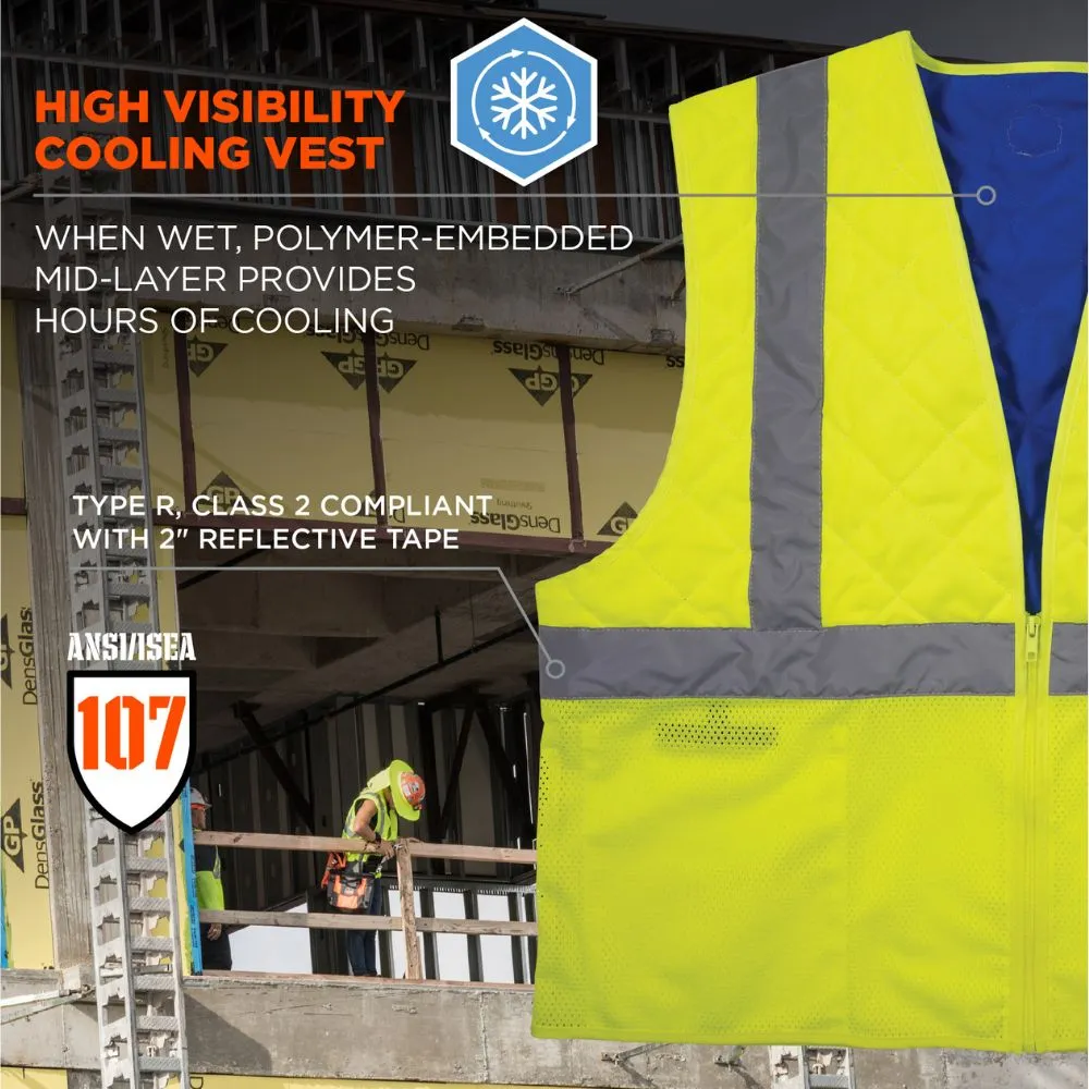 Ergodyne 12712 #6668 S Lime Class 2 Hi-Vis Safety Cooling Vest