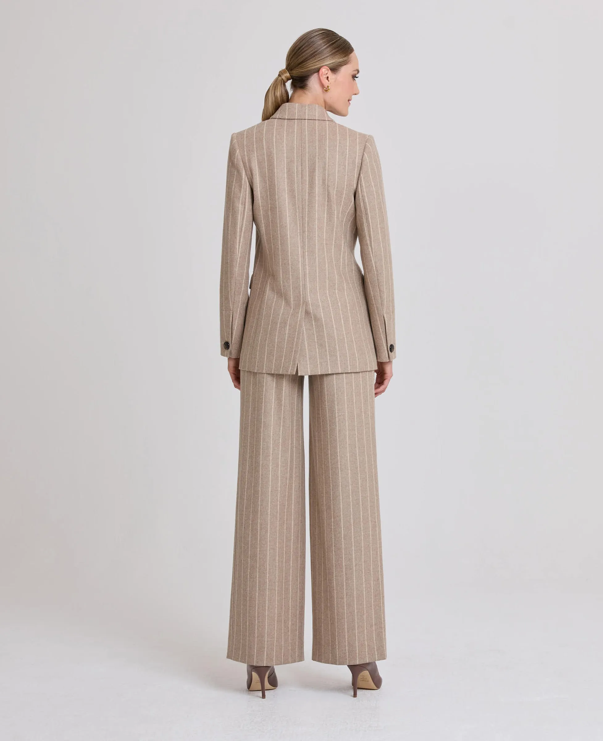 Eve Relaxed Double Breasted Pinstripe Jacket