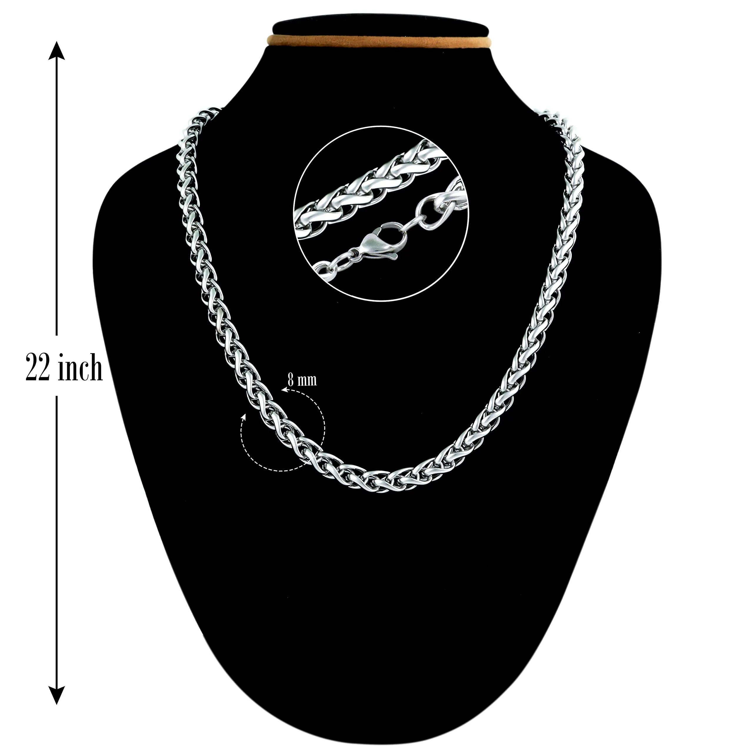 Fashion Frill Silver Chain For Boys Stainless Steel Silver Chain For Men Boys Silver Bracelet For Men Men's Jewellery Bracelets Combo