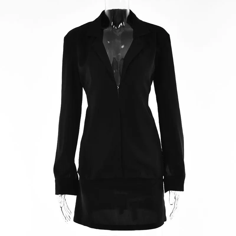 Fashionkova Autumn Turn-Down Collar Button Mini Skirt Suits Women 2022 Fashion Elegant Blazer Sexy Long Sleeve Female Chic High Street Sets