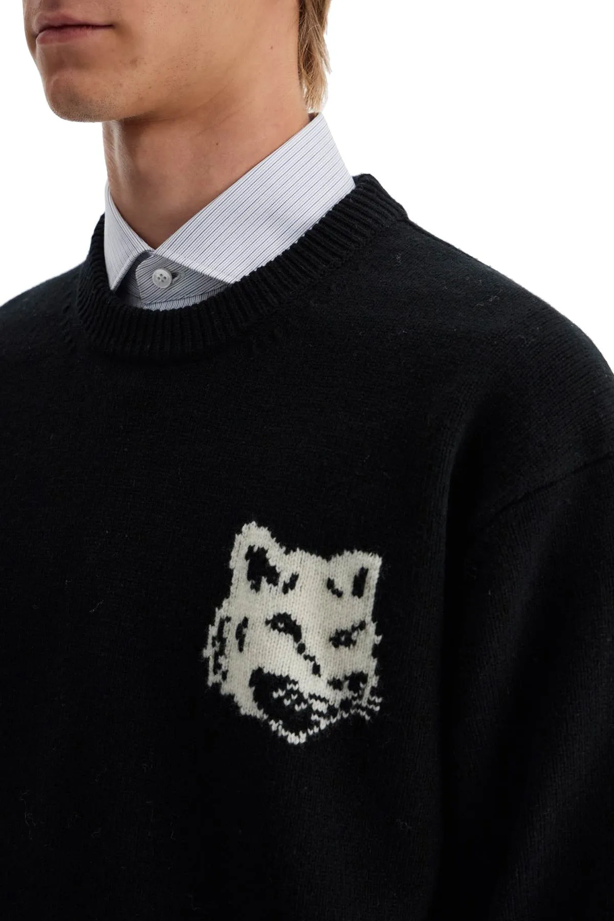 fox head wool sweater