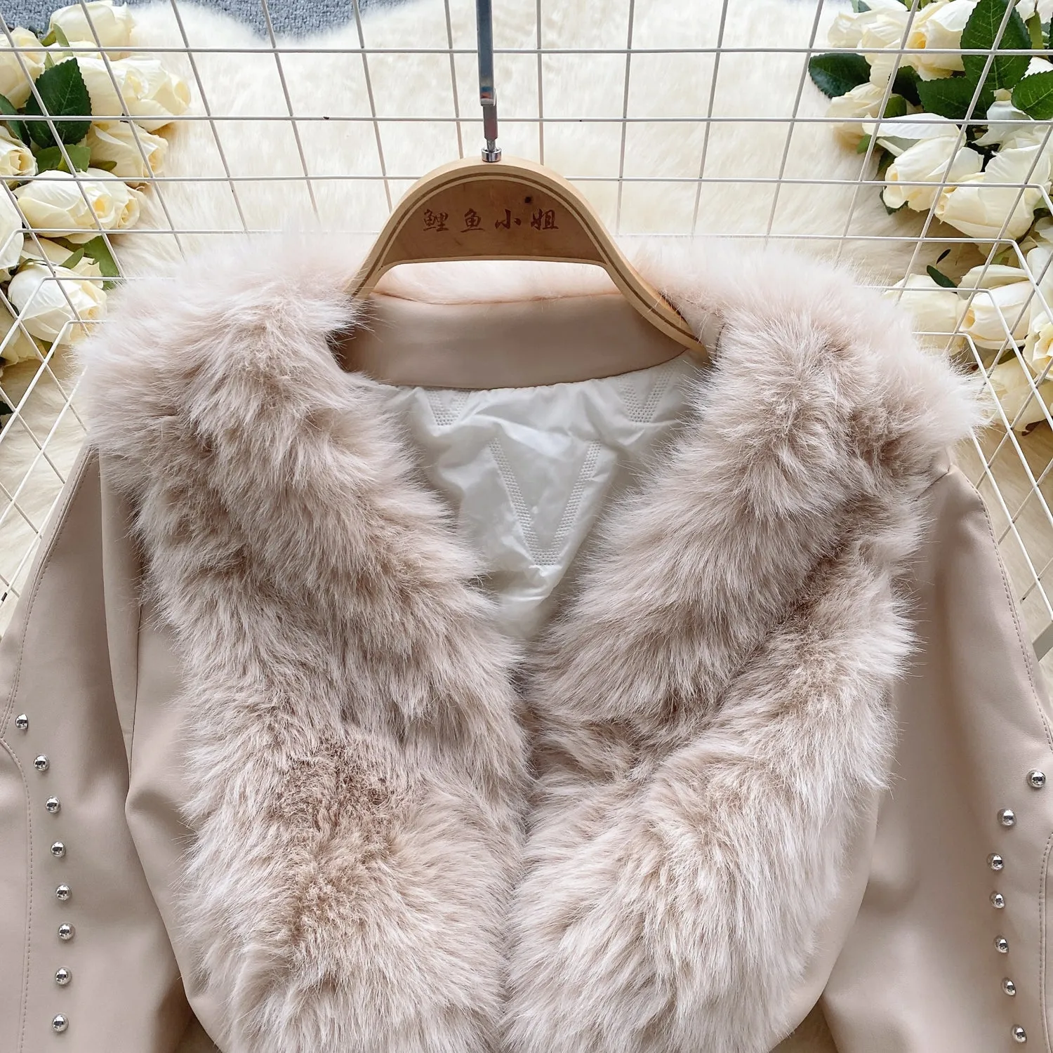 Furry Collar Lace-up Thermal Coat