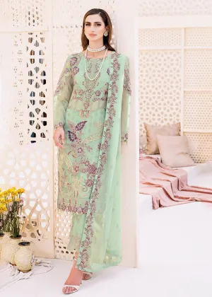 Green Embroidered Suit - Ramsha Chiffon Vol 23 - #F-2309