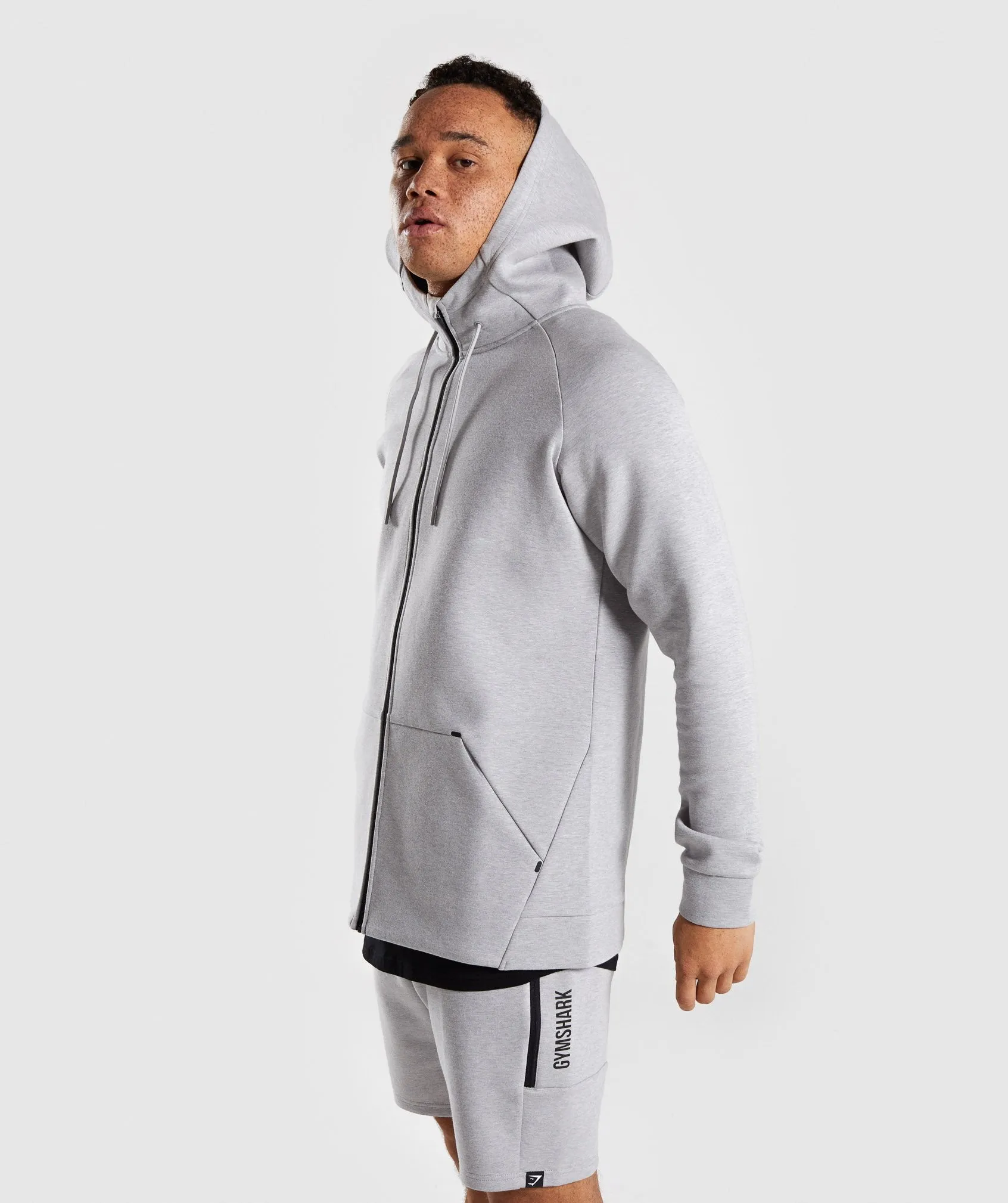 Gymshark Ultra Zip Hoodie - Light Grey Marl