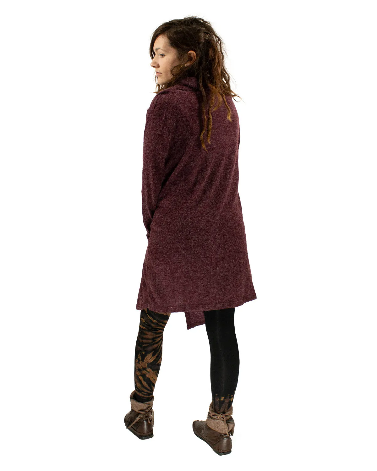 Hara Long Cardigan Wrap Wine Red