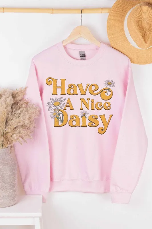 HAVE A NICE DAISY GRAPHIC SWEATSHIRT PLUS SIZE