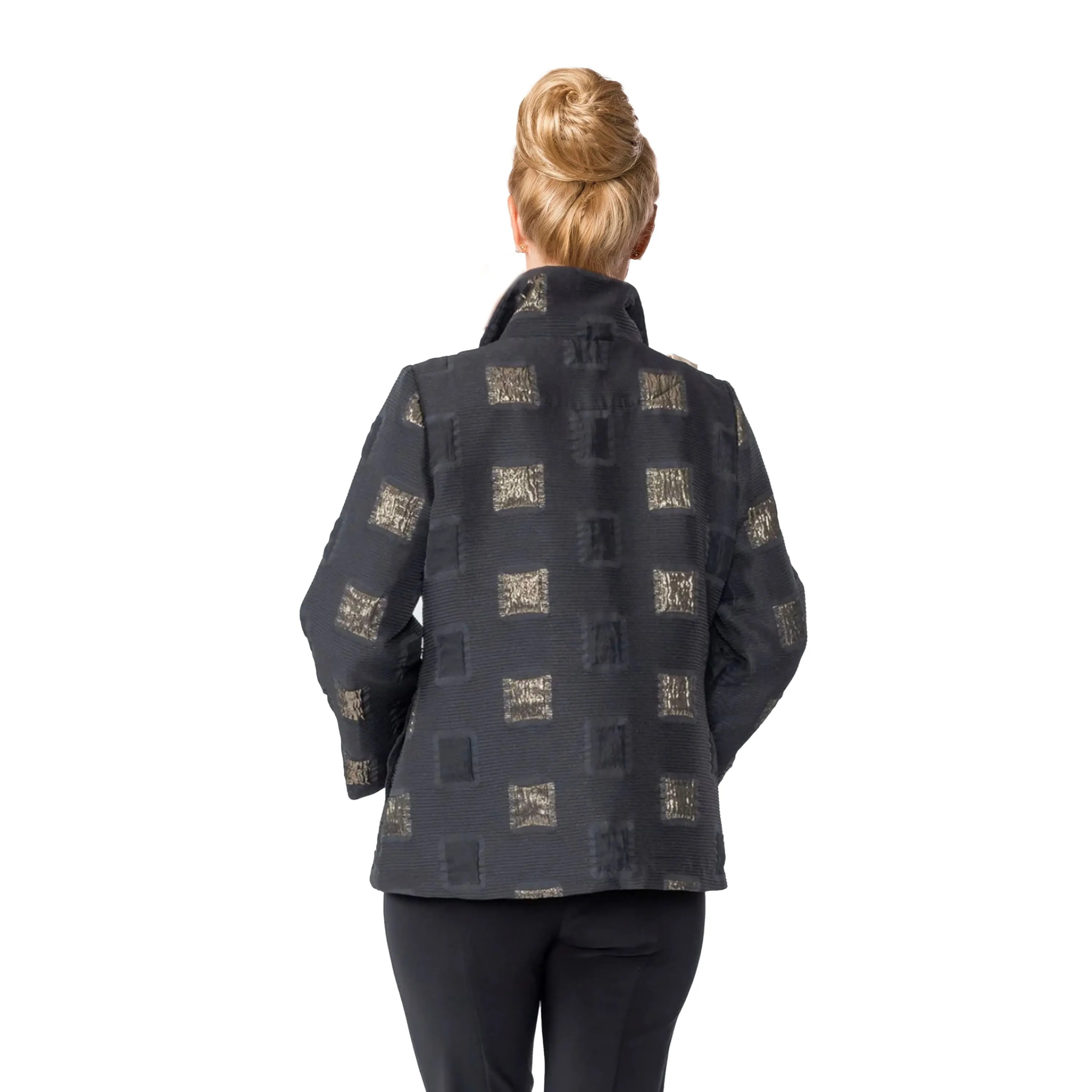 IC Collection Square Metallic Jacquard Jacket - 5076J - Size S & M Only!