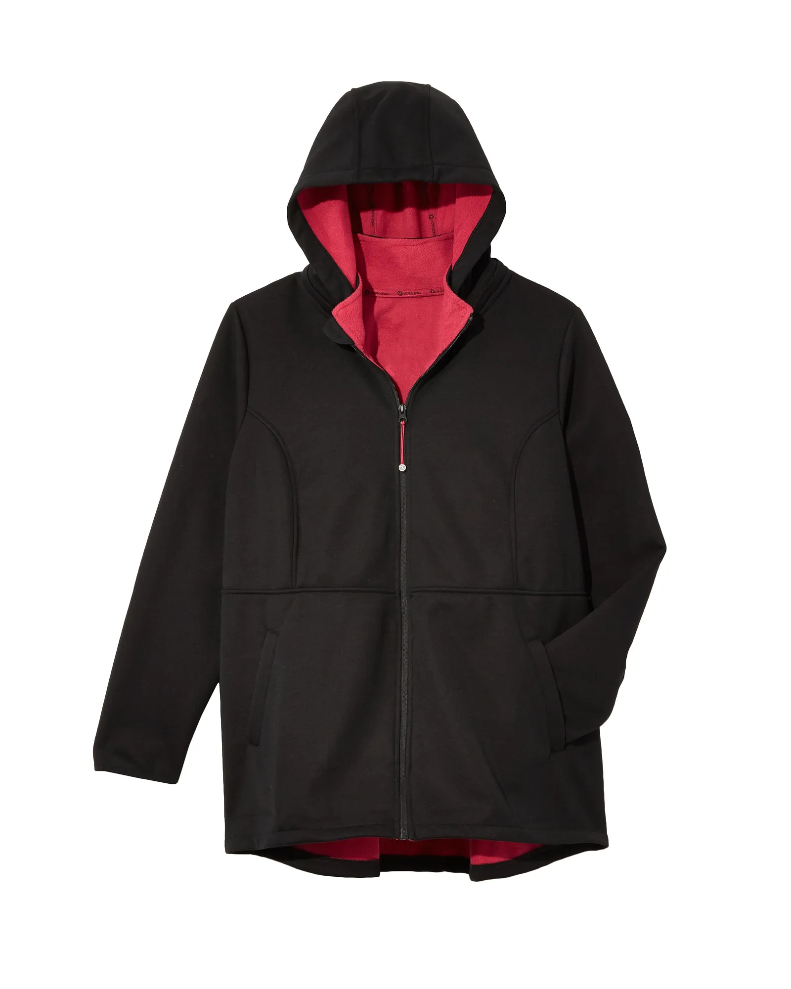 Jaya Jacket with Removable Hood | Black / Magenta