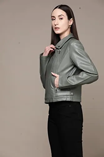 Label RITU KUMAR Sage Green Biker Jacket