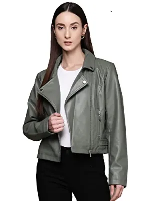 Label RITU KUMAR Sage Green Biker Jacket