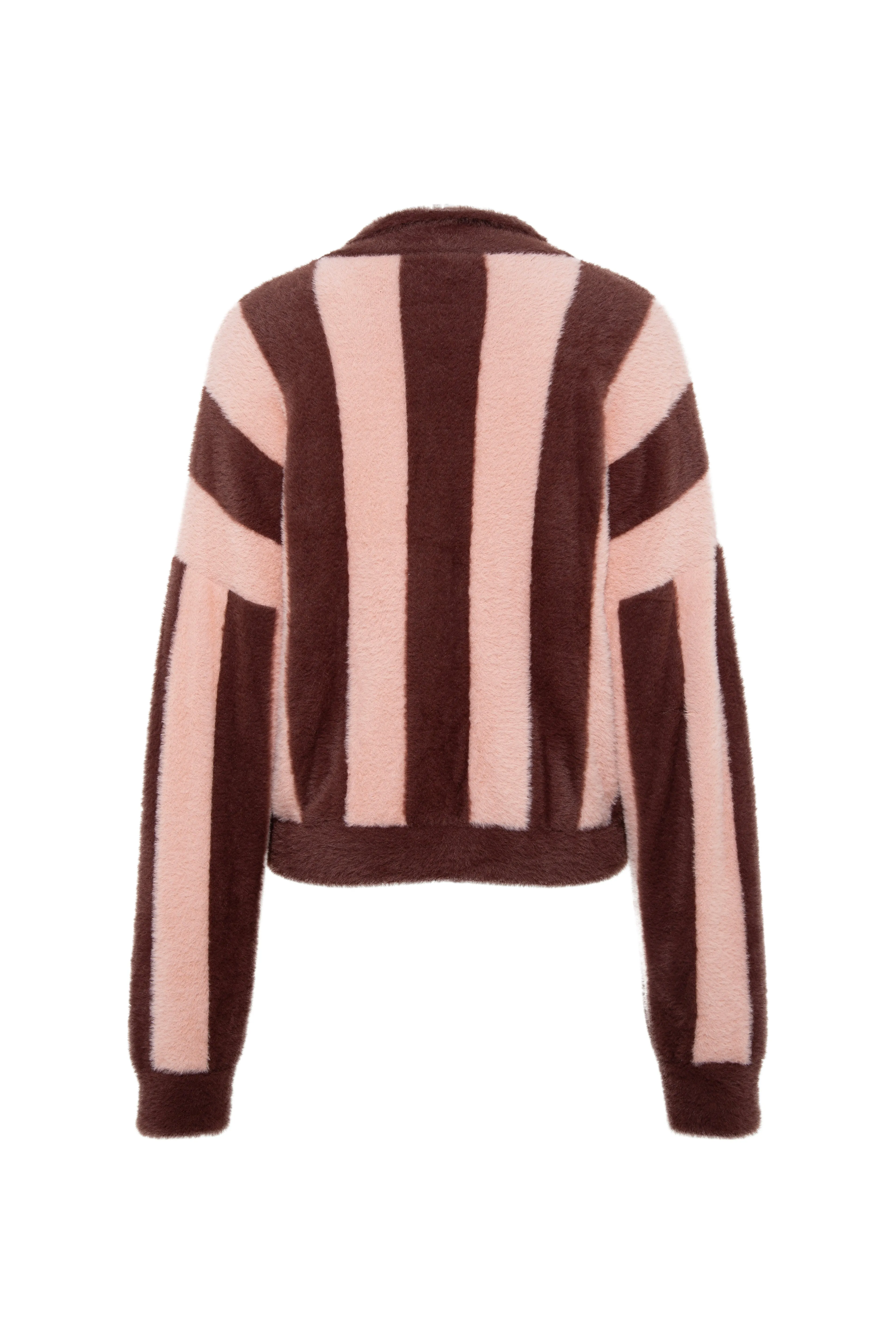 LENN - Striped zip-up knit jacket