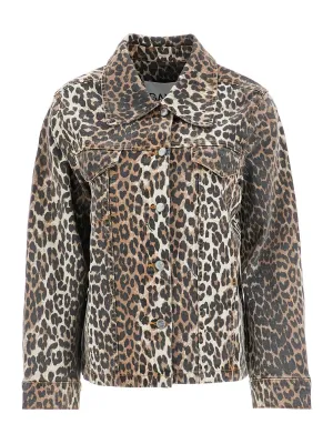 Leopard Print Denim Jacket