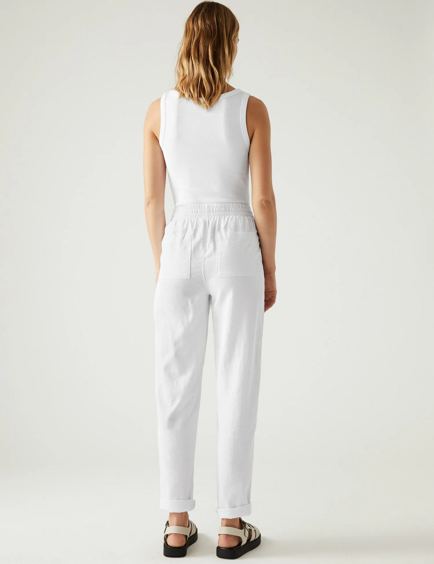 Linen Rich Tapered Ankle Grazer Trouser