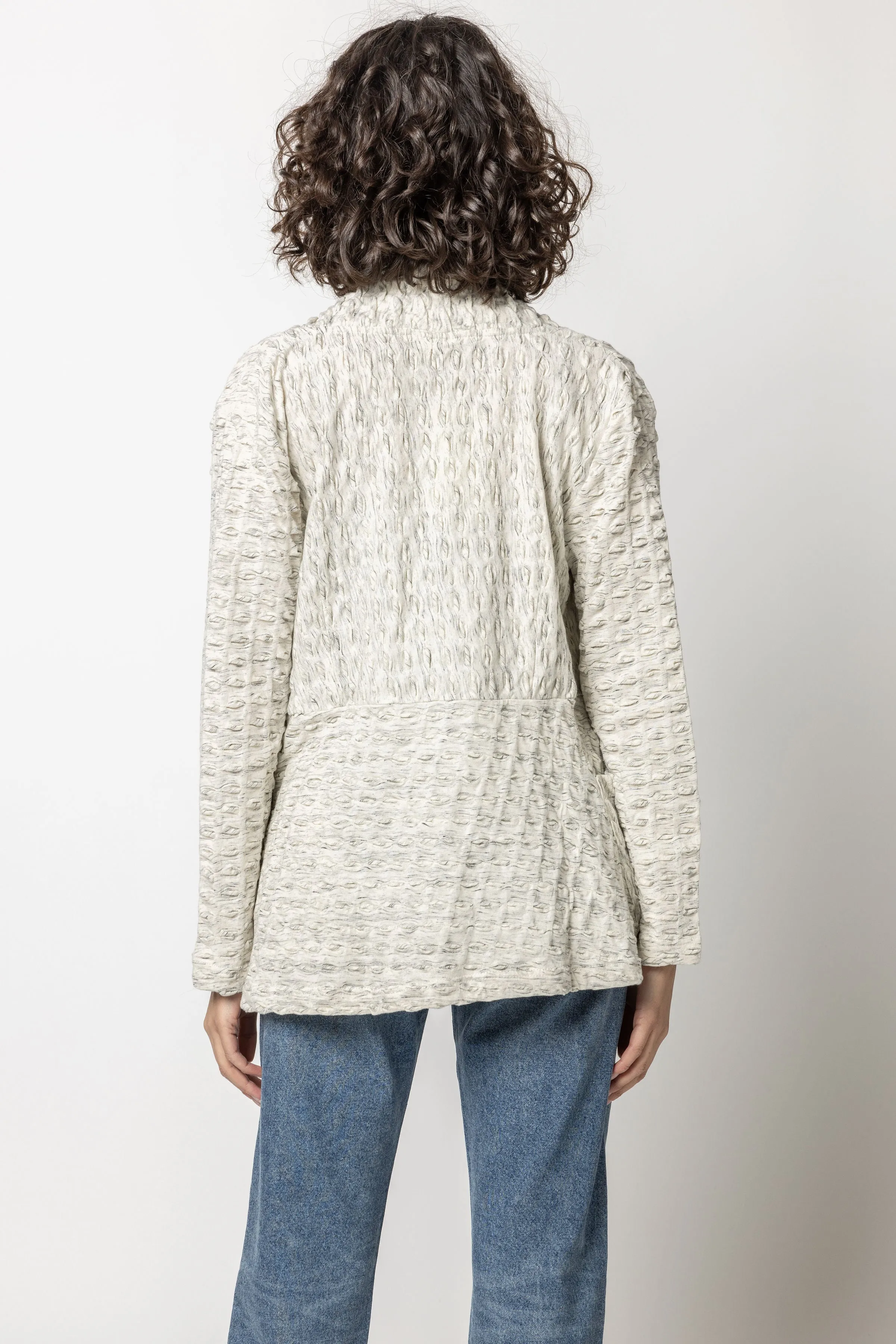 Marled Waffle Weave Short Jacket