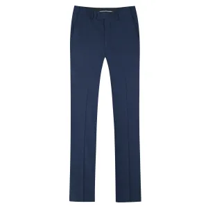 Men's Classic Slim Fit Stretch Flat Front Slacks Dress Pants Navy