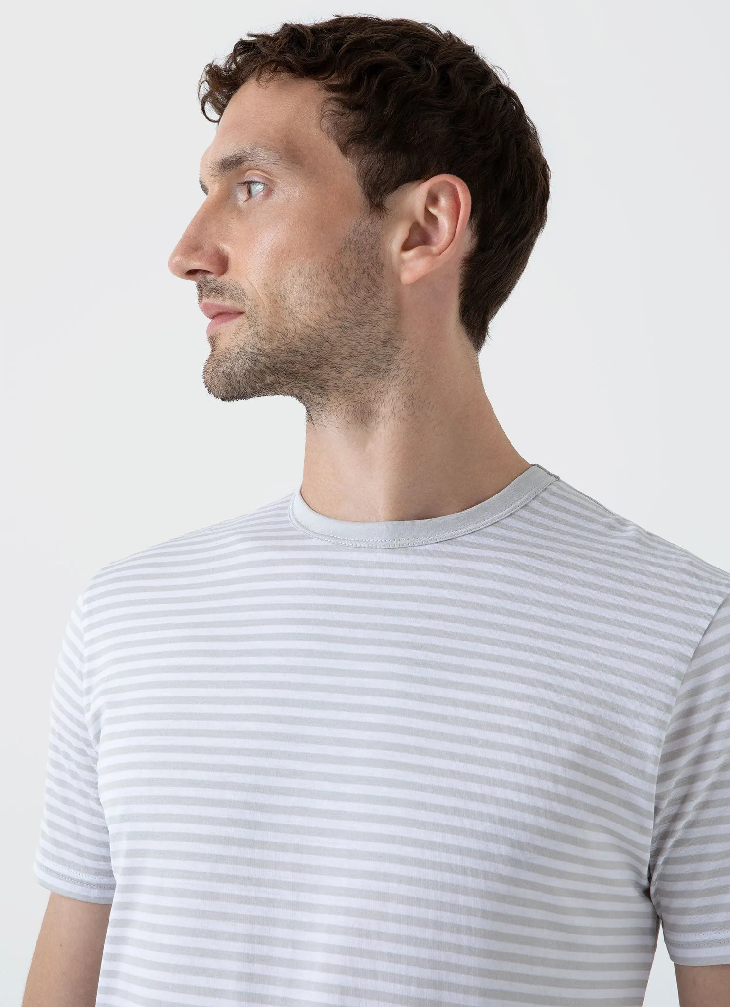 Men's Classic T-shirt in Smoke/White English Stripe