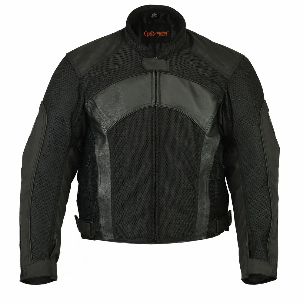 Men's Mesh and Leather Padded Jacket