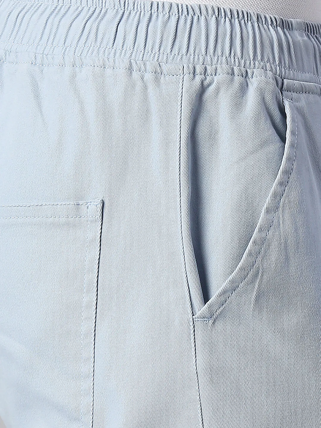 Men's Straight Fit Cotton Joggers (Lightblue)