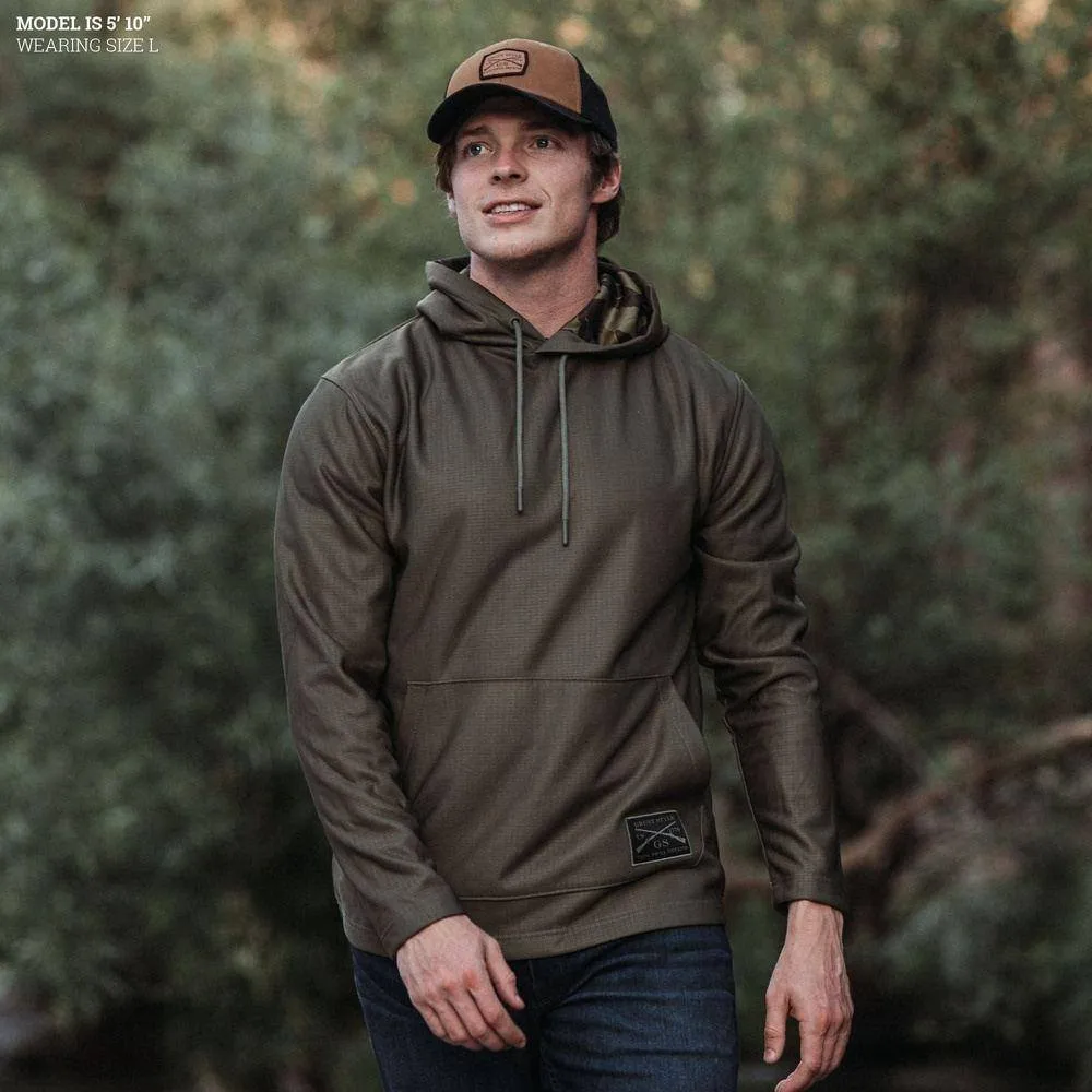 Men's Waffle Top Hoodie - Military Green