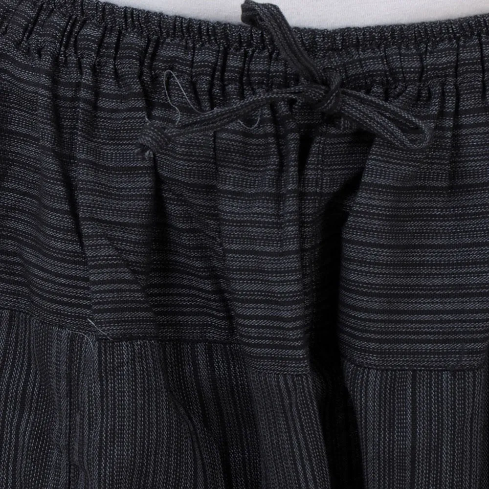 Midnight Black Men's Pinstripe Harem Pants