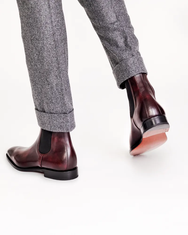 Museum Oxblood Leather Chelsea Boot